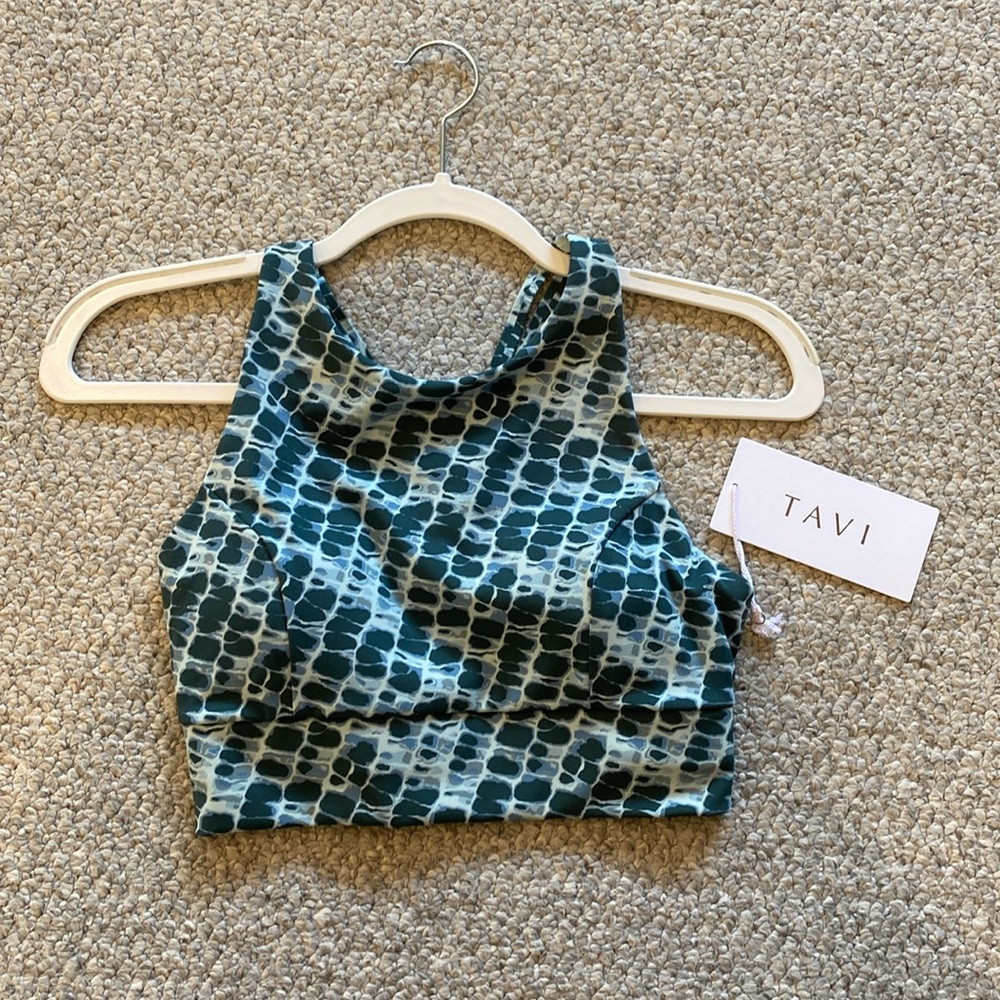 Tavi crop bra tank pebble print